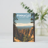 Pinnacles Nationalpark Vintag Postkarte (Stehend Vorderseite)
