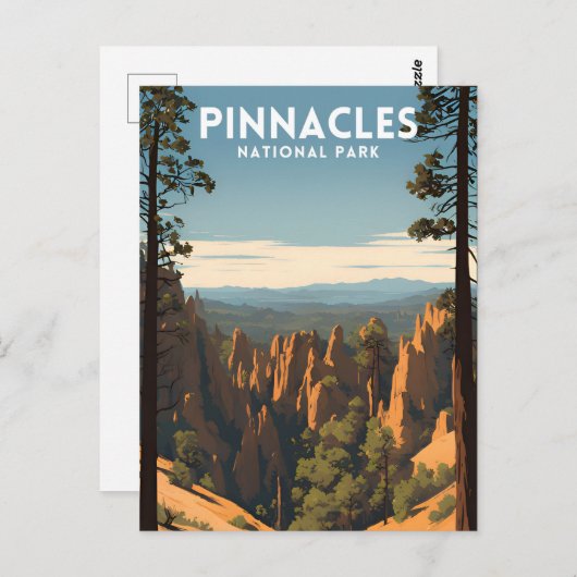 Pinnacles Nationalpark Vintag Postkarte (Vorne/Hinten)