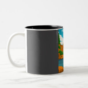 Pinnacles Nationalpark Vintage Reiseplakat Zweifarbige Tasse