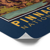 Pinnacles Nationalpark Vintages Emblem Poster (Ecke)