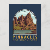 Pinnacles Nationalpark Vintages Emblem Postkarte (Vorderseite)