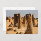 Pinnacles Wüste Nambung NP, Western Australien Postkarte (Vorne/Hinten)