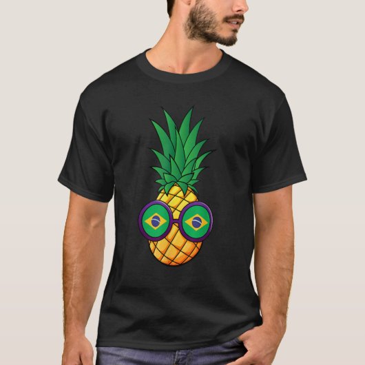 Pinneaple Brazilian Vacation Brazil Flag T-Shirt (Vorderseite)