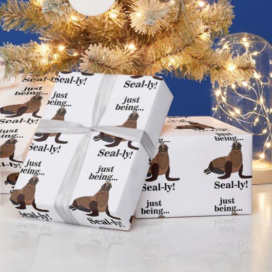Pinnipeds Seal Funny Geschenkpapier (Feiertage)