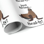 Pinnipeds Seal Funny Geschenkpapier (Rolleneckpunkt)