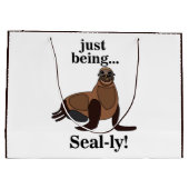 Pinnipeds Seal Funny Große Geschenktüte (Rückseite)