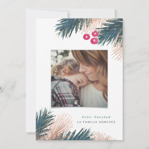 Pino y bayas de Navidad Feiertagskarte
