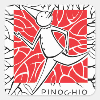Pinocchio-Aufkleber Quadratischer Aufkleber
