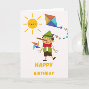 Pinocchio Character Happy Birthday Card - Retro To Karte