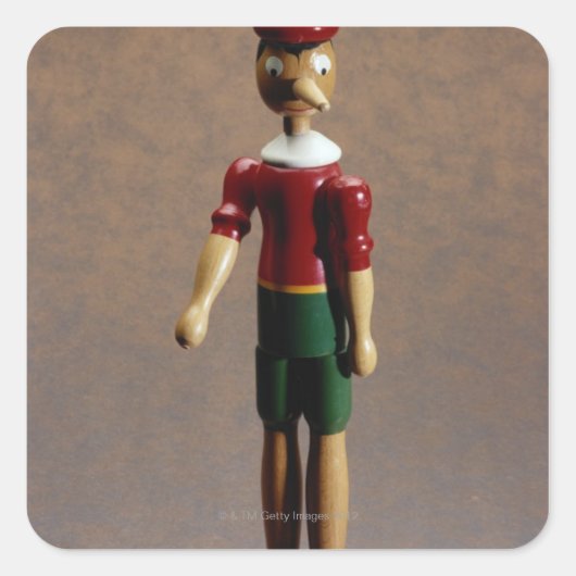 Pinocchio Quadratischer Aufkleber (Vorderseite)