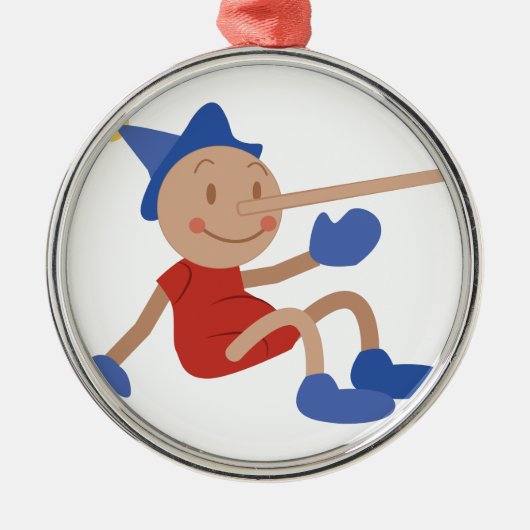 Pinocchio Silbernes Ornament (Vorne)