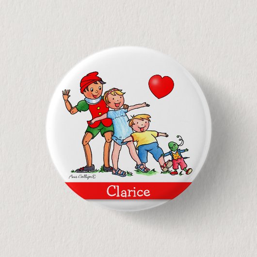 Pinocchio und Freunde - Knopf Button (Vorderseite)