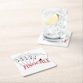 Pinochelkarten Rechteckiger Pappuntersetzer (Vor Ort)