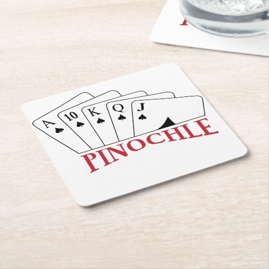 Pinochelkarten Rechteckiger Pappuntersetzer (angewinkelt)