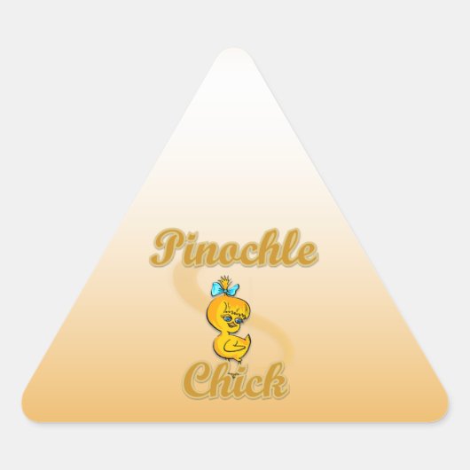 Pinochle Chick Dreieckiger Aufkleber (Vorderseite)