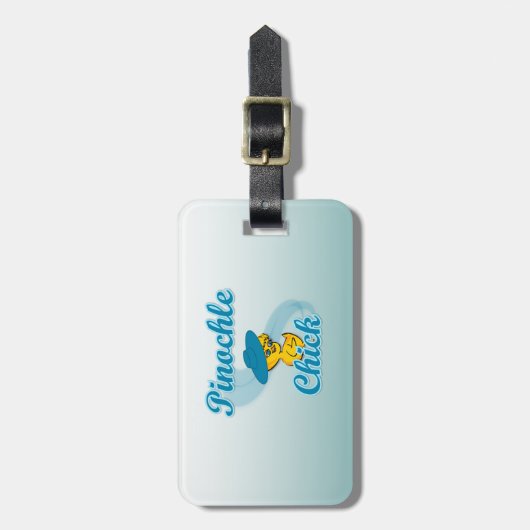 Pinochle Chick Gepäckanhänger (Vorderseite vertikal)