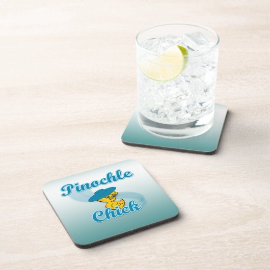 Pinochle Chick Getränkeuntersetzer (Rechte Seite)