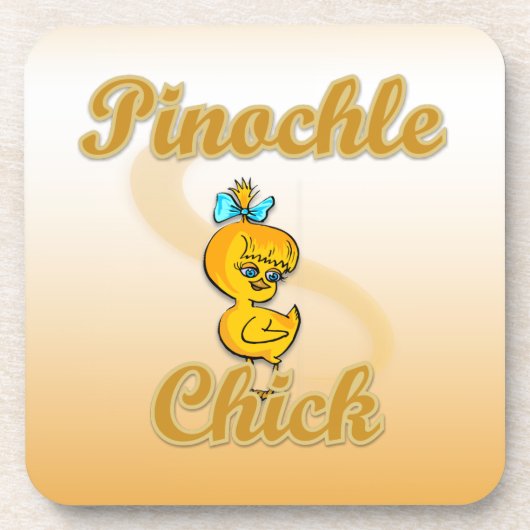 Pinochle Chick Getränkeuntersetzer (Vorderseite)