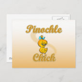 Pinochle Chick Postkarte (Vorne/Hinten)