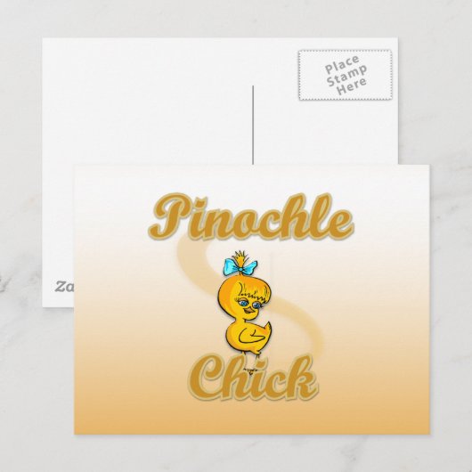 Pinochle Chick Postkarte (Vorne/Hinten)