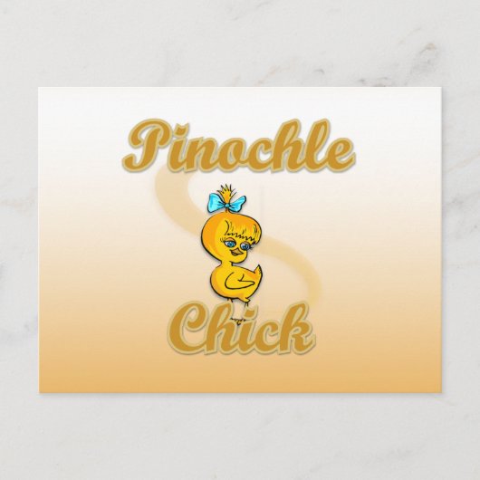 Pinochle Chick Postkarte (Vorderseite)