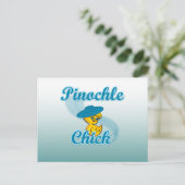 Pinochle Chick Postkarte (Stehend Vorderseite)