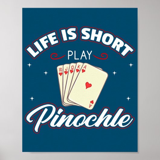 Pinochle Game Rules Karten Doppeldeckpunkte Poster (Vorne)