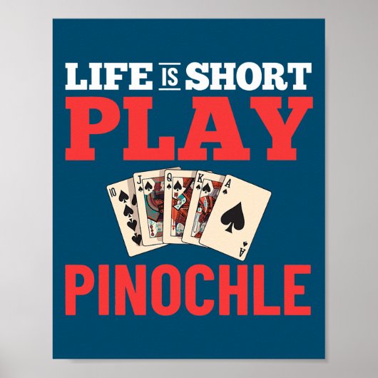 Pinochle Game Rules Karten Doppeldeckpunkte Poster (Vorne)