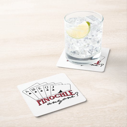 Pinochle Irgendjemand? Rechteckiger Pappuntersetzer (Vor Ort)