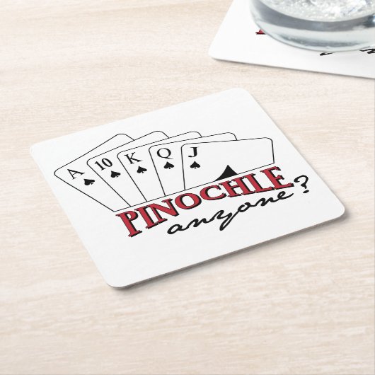 Pinochle Irgendjemand? Rechteckiger Pappuntersetzer (angewinkelt)