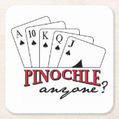Pinochle Irgendjemand? Rechteckiger Pappuntersetzer (Vorderseite)