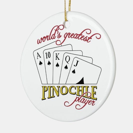 Pinochle Player Keramik Ornament (Links)