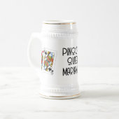 Pinochle Queen Beer Stein Bierglas (Vorderseite Links)