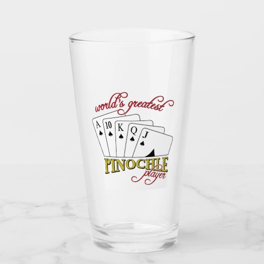 Pinochle-Spieler Glas (Vorderseite)