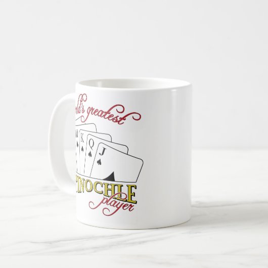 Pinochle-Spieler Kaffeetasse (Vorderseite Links)