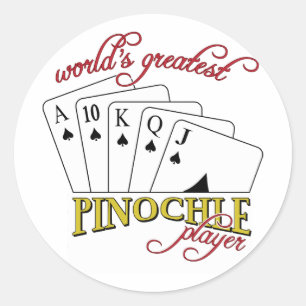 Pinochle-Spieler Runder Aufkleber