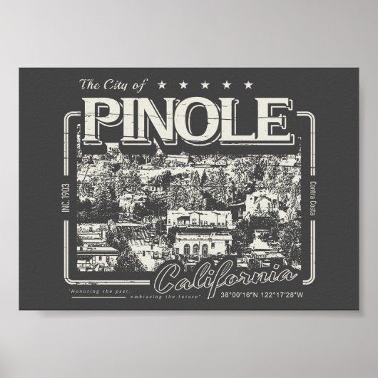 PINOLE KALIFORNIEN VINTAG - STADT PINOLE CA POSTER (Vorne)