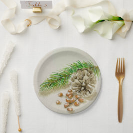 Pinõn Nuts Pinecone New Mexico Pappteller