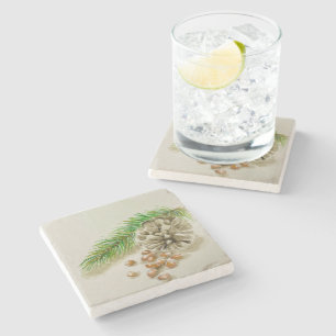 Pinõn Nuts Pinecone New Mexico Steinuntersetzer