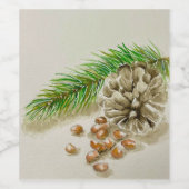 Pinõn Nuts Pinecone New Mexico Weinetikett (Einzelnes Label)