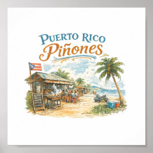 Piñones Puerto Rico Tropicales Erbe Kunst Poster