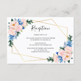 Pinot blauer Rosa geometrischer Empfang Begleitkarte