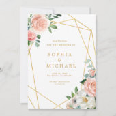 Pinot Bloral Gold Script Geometrisch Save The Date (Vorderseite)