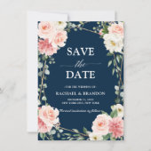 Pinot Bloral Navy Geometrie Save the Date (Vorderseite)