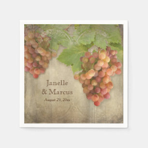 Pinot Grigio Vintag Winery Weathered Wood Wedding Serviette