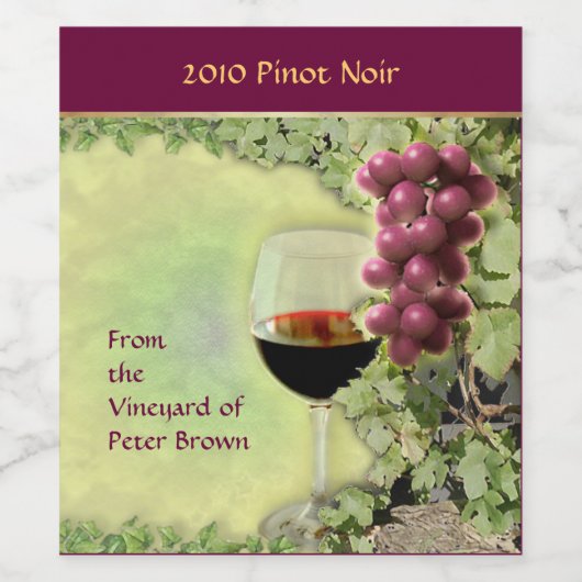 Pinot Noir 🍷 Weinetikett (Einzelnes Label)