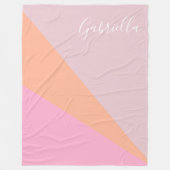 Pinot und Orange Girly Geometric Personalisiert Fleecedecke (Vorderseite)