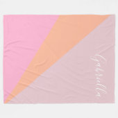 Pinot und Orange Girly Geometric Personalisiert Fleecedecke (Vorderseite (Horizontal))