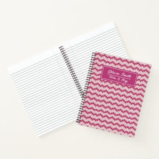 Pinot und White Zig Zag-Notebook Notizblock (Innenseite)