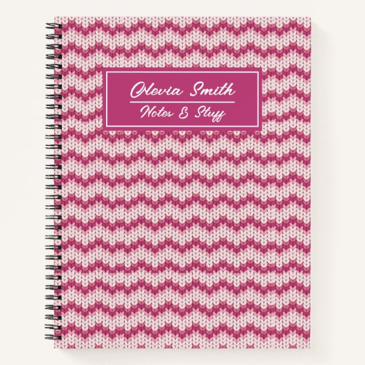 Pinot und White Zig Zag-Notebook Notizblock (Vorderseite)